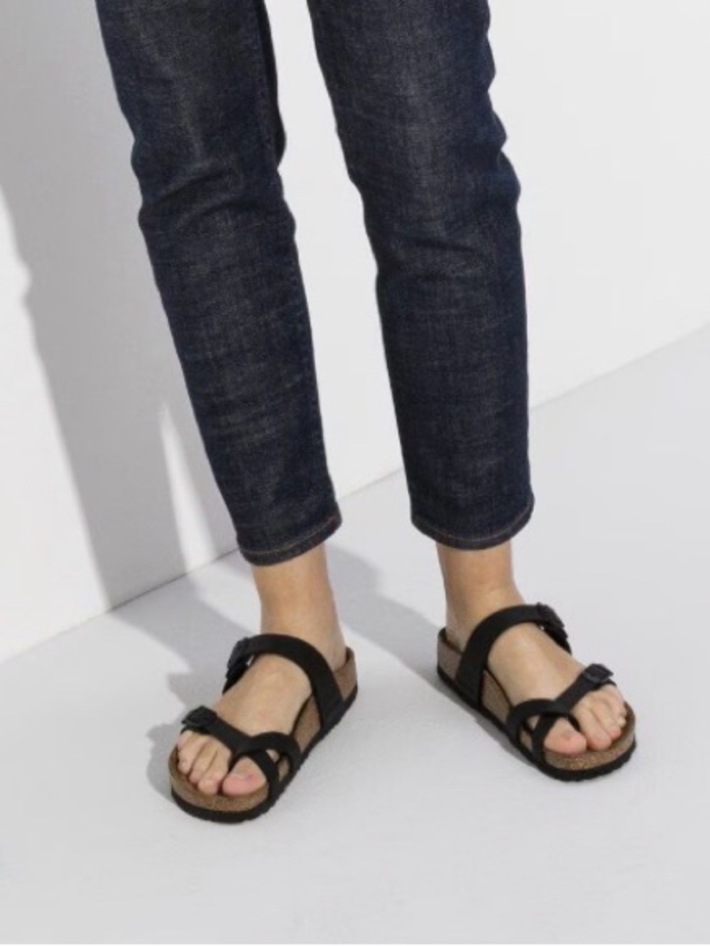 BIRKENSTOCK Mayari Birko-Flor Leather Straps Travel Black  Sandals Women’s Sz 39